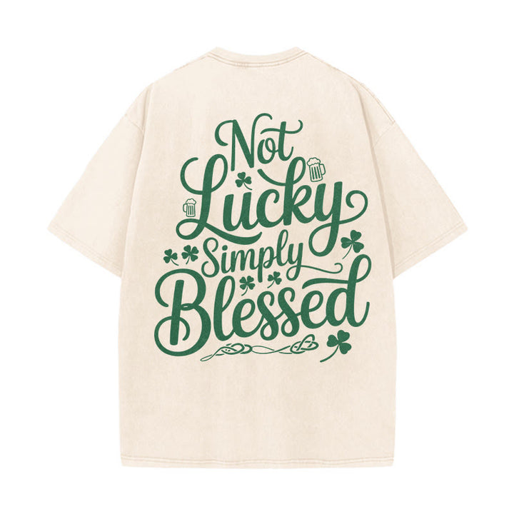 Christianartworkshop Nicht glücklich, einfach gesegnet Römer 4,7-8 Unisex-T-Shirt (vorgewaschen) - Beige - 5XL - image 6