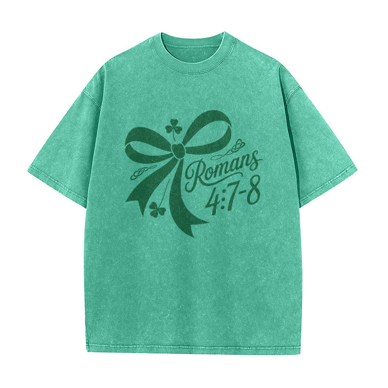 Christianartworkshop Nicht glücklich, einfach gesegnet Römer 4,7-8 Unisex-T-Shirt (vorgewaschen) - image 19
