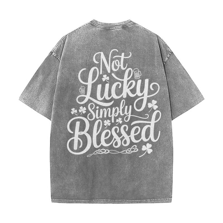 Christianartworkshop Nicht glücklich, einfach gesegnet Römer 4,7-8 Unisex-T-Shirt (vorgewaschen) - Grau - 5XL - image 14