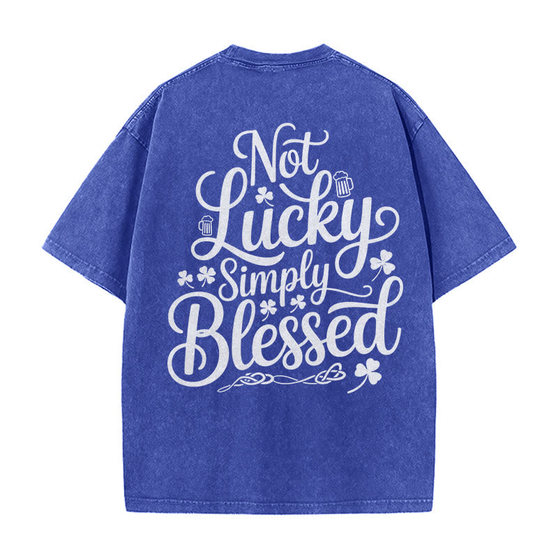 Christianartworkshop Nicht glücklich, einfach gesegnet Römer 4,7-8 Unisex-T-Shirt (vorgewaschen) - Blau - 5XL - image 12