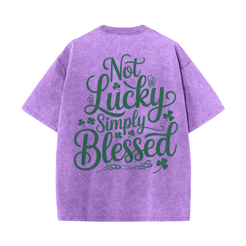 Christianartworkshop Nicht glücklich, einfach gesegnet Römer 4,7-8 Unisex-T-Shirt (vorgewaschen) - Lila - 5XL - image 10