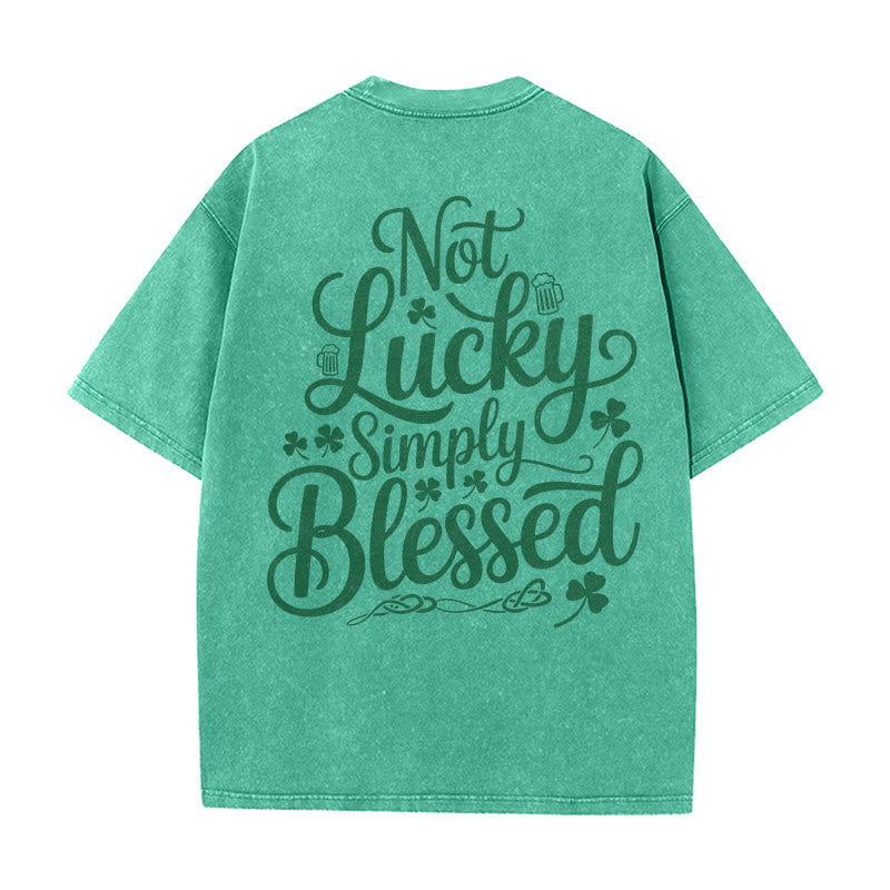 Christianartworkshop Nicht glücklich, einfach gesegnet Römer 4,7-8 Unisex-T-Shirt (vorgewaschen) - Grün - 5XL - image 18
