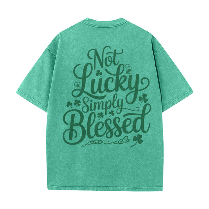 Christianartworkshop Nicht glücklich, einfach gesegnet Römer 4,7-8 Unisex-T-Shirt (vorgewaschen) - Grün - 5XL - image 18