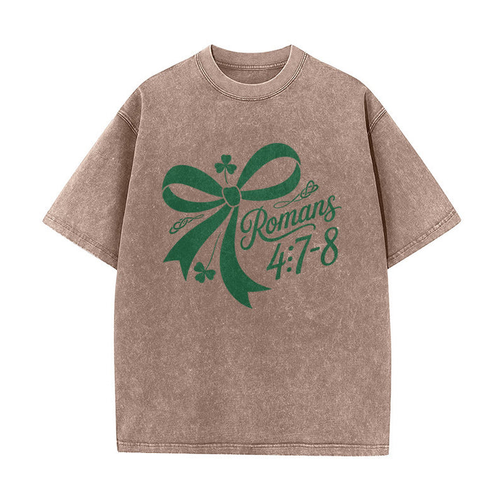 Christianartworkshop Nicht glücklich, einfach gesegnet Römer 4,7-8 Unisex-T-Shirt (vorgewaschen) - image 1