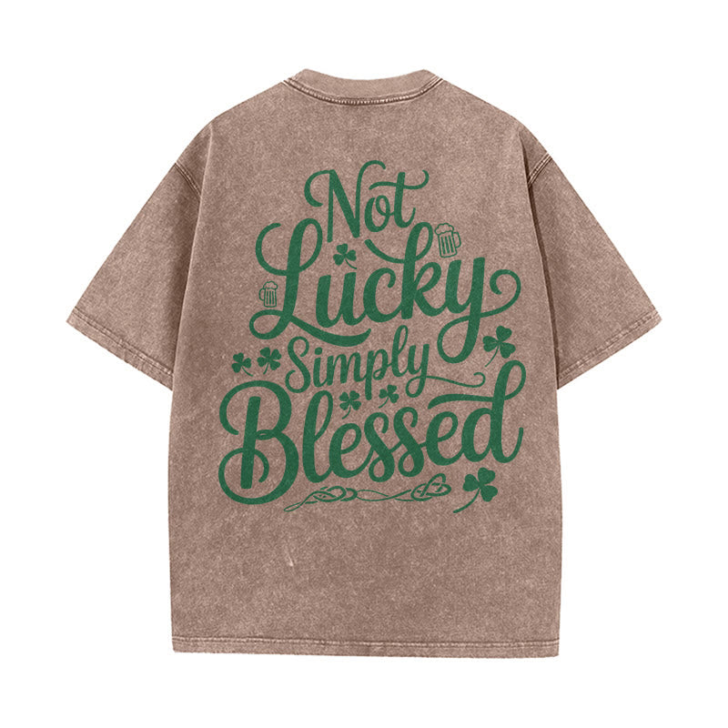 Christianartworkshop Nicht glücklich, einfach gesegnet Römer 4,7-8 Unisex-T-Shirt (vorgewaschen) - Braun - 5XL - image 0
