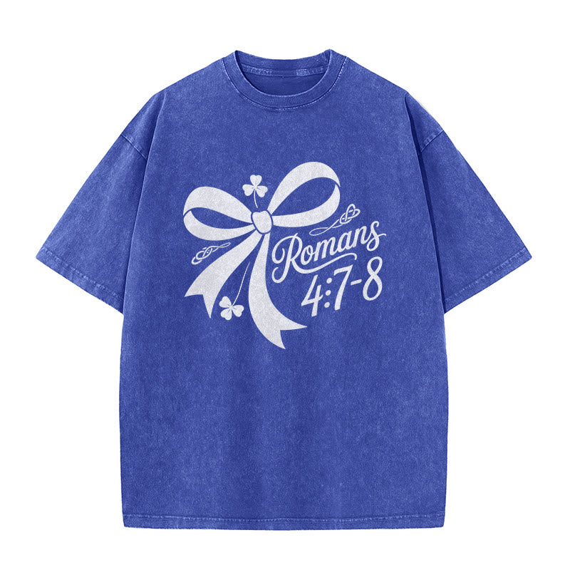 Christianartworkshop Nicht glücklich, einfach gesegnet Römer 4,7-8 Unisex-T-Shirt (vorgewaschen) - image 13