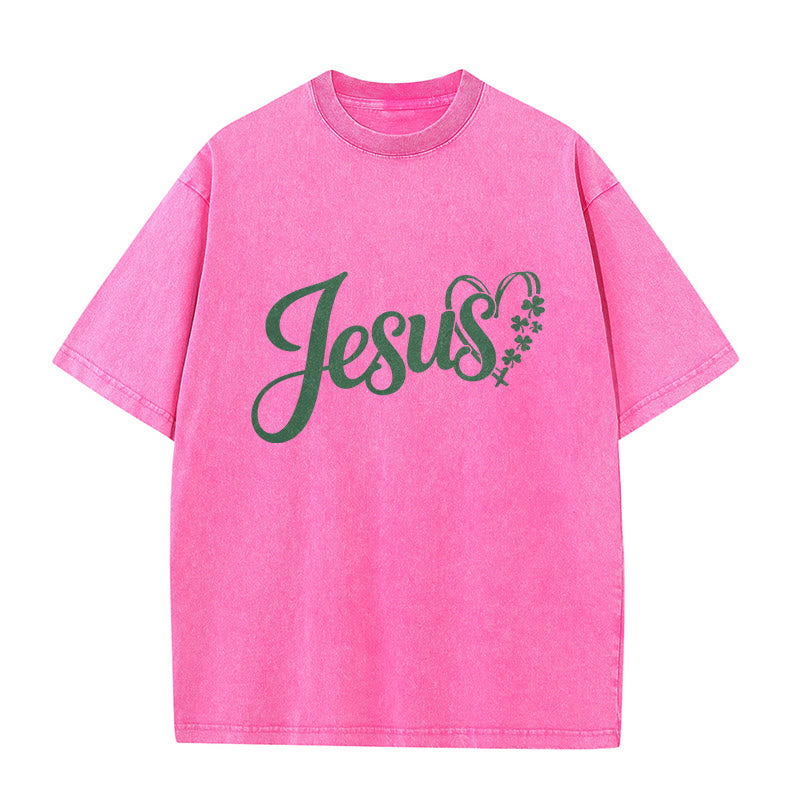 Christianartworkshop „Es ist niemals Glück, es ist immer Gott“ – Jesus Unisex-T-Shirt (vorgewaschen) - image 11