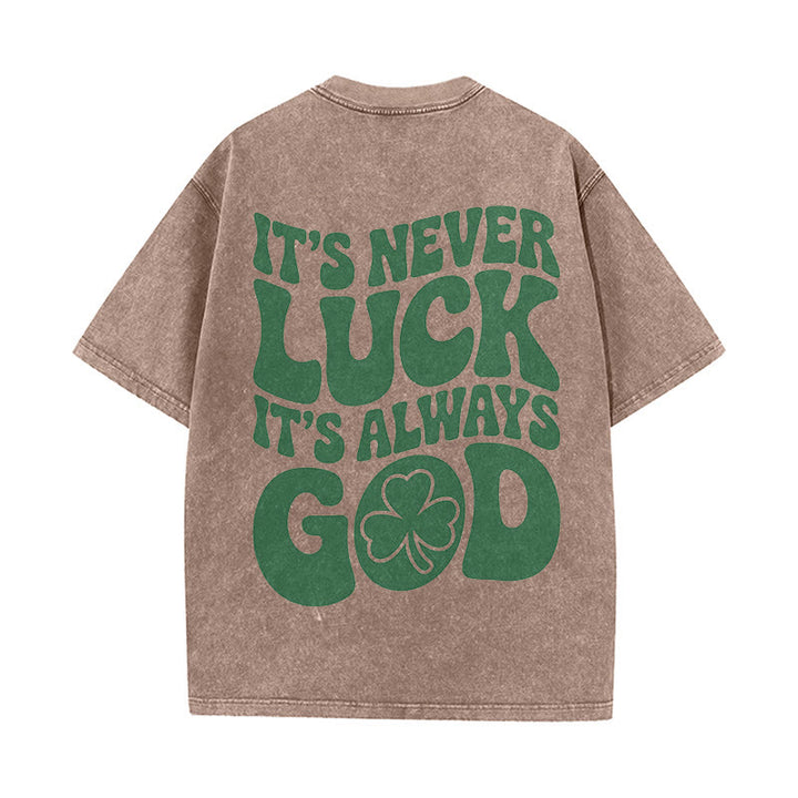 Christianartworkshop „Es ist niemals Glück, es ist immer Gott“ – Jesus Unisex-T-Shirt (vorgewaschen) - Braun - 5XL - image 6
