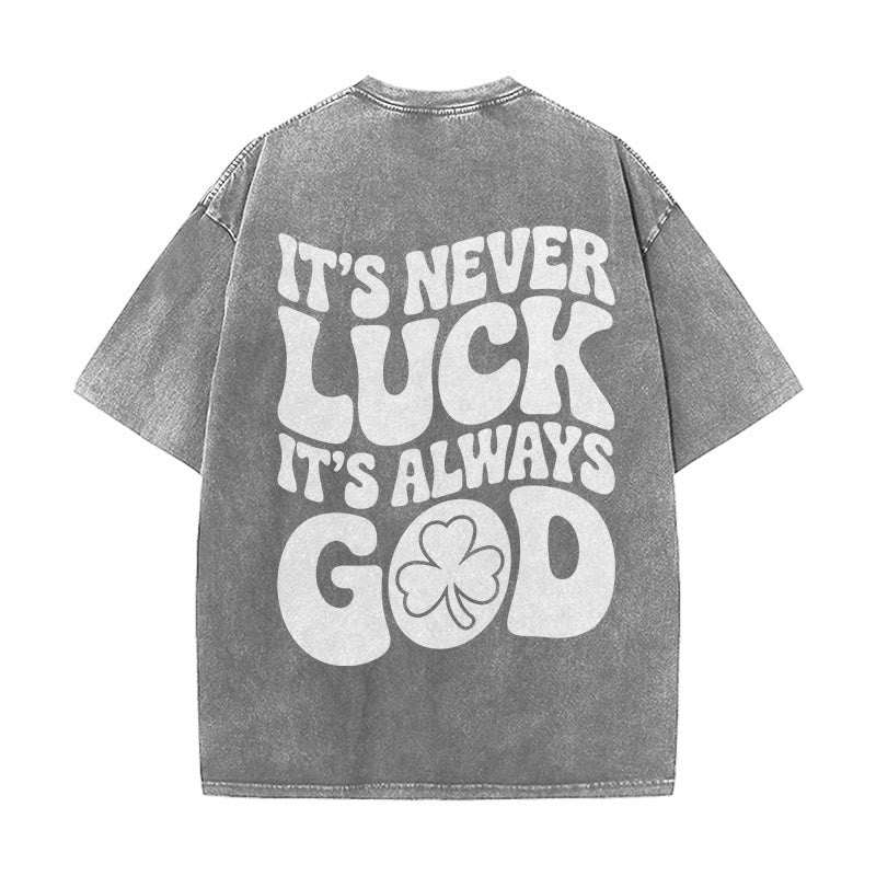 Christianartworkshop „Es ist niemals Glück, es ist immer Gott“ – Jesus Unisex-T-Shirt (vorgewaschen) - Grau - 5XL - image 16