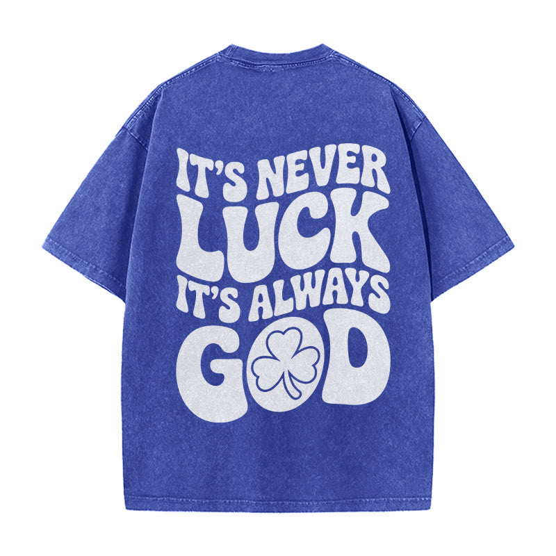 Christianartworkshop „Es ist niemals Glück, es ist immer Gott“ – Jesus Unisex-T-Shirt (vorgewaschen) - Blau - 5XL - image 14