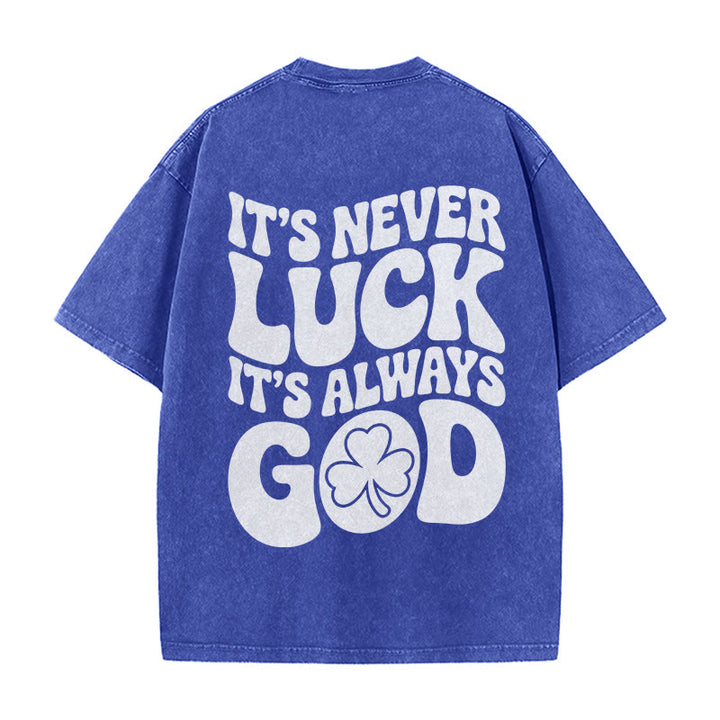 Christianartworkshop „Es ist niemals Glück, es ist immer Gott“ – Jesus Unisex-T-Shirt (vorgewaschen) - Blau - 5XL - image 14