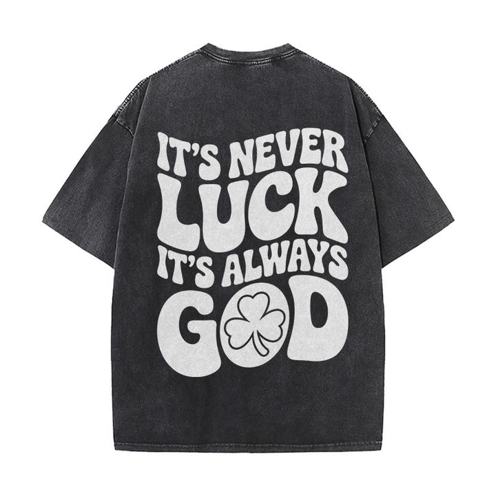 Christianartworkshop „Es ist niemals Glück, es ist immer Gott“ – Jesus Unisex-T-Shirt (vorgewaschen) - Schwarz - 5XL - image 18