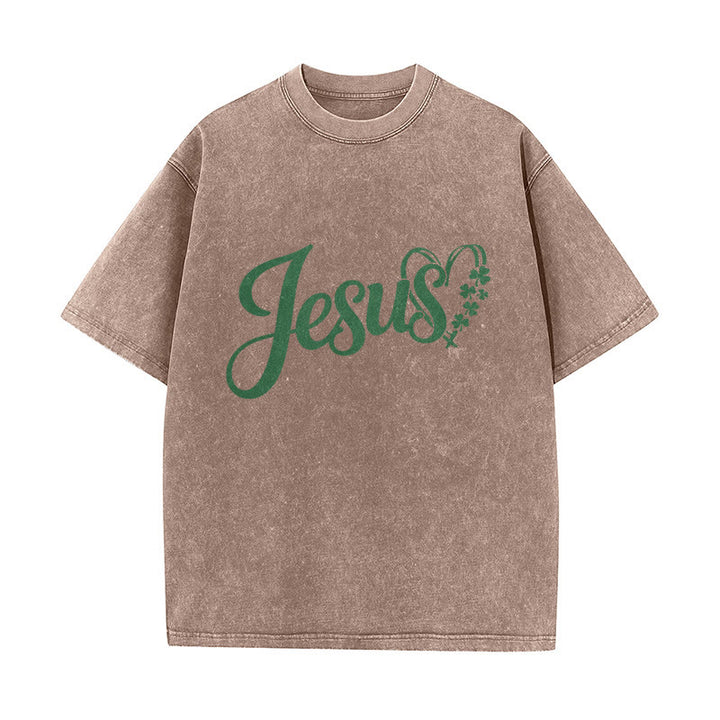 Christianartworkshop „Es ist niemals Glück, es ist immer Gott“ – Jesus Unisex-T-Shirt (vorgewaschen) - image 7