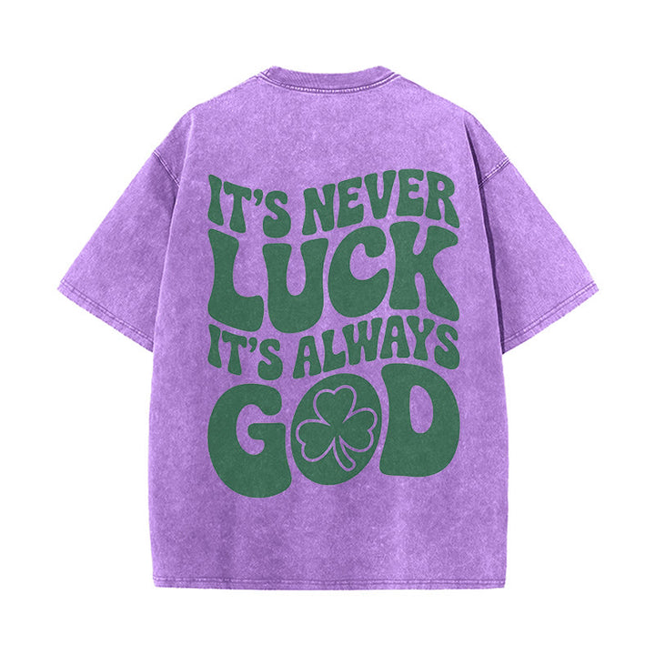 Christianartworkshop „Es ist niemals Glück, es ist immer Gott“ – Jesus Unisex-T-Shirt (vorgewaschen) - Lila - 5XL - image 12