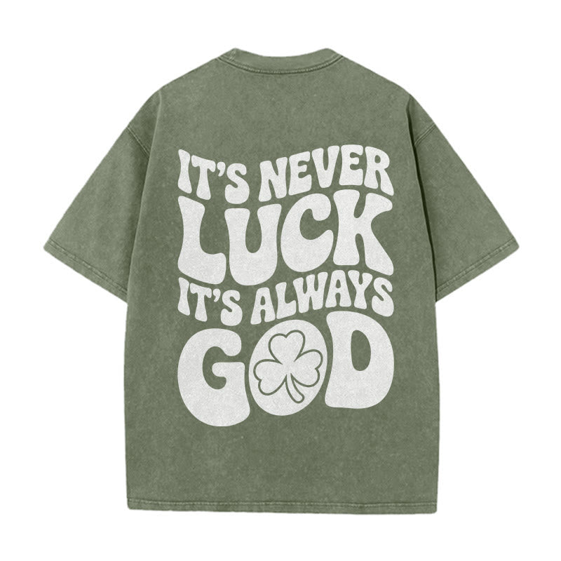 Christianartworkshop „Es ist niemals Glück, es ist immer Gott“ – Jesus Unisex-T-Shirt (vorgewaschen) - Armeegrün - 5XL - image 20