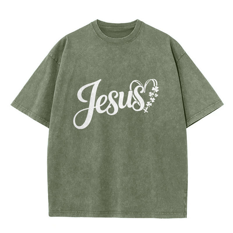 Christianartworkshop „Es ist niemals Glück, es ist immer Gott“ – Jesus Unisex-T-Shirt (vorgewaschen) - image 21