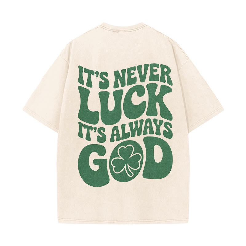 Christianartworkshop „Es ist niemals Glück, es ist immer Gott“ – Jesus Unisex-T-Shirt (vorgewaschen) - Beige - 5XL - image 8
