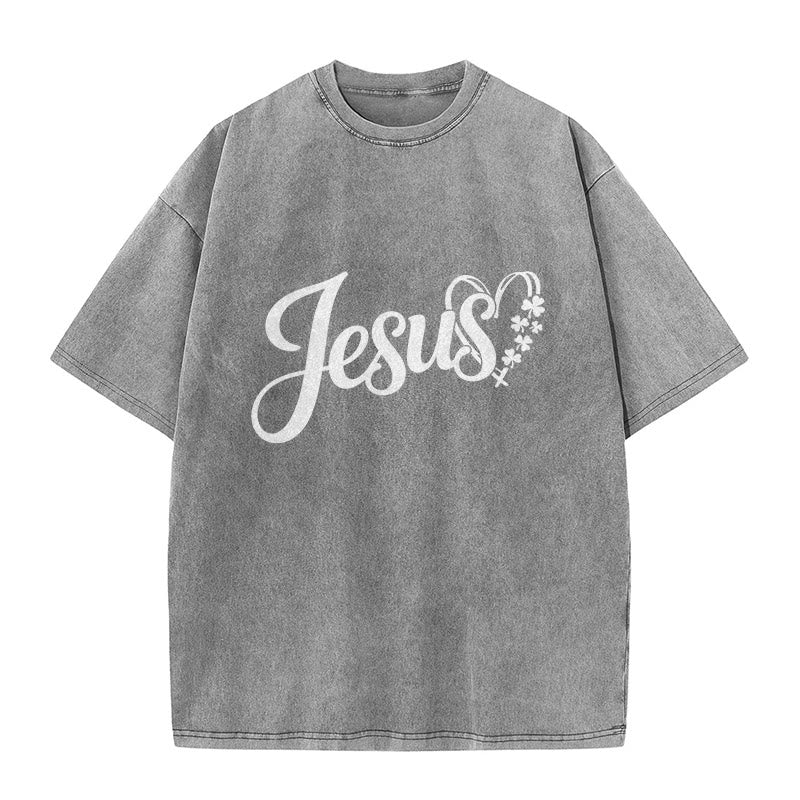 Christianartworkshop „Es ist niemals Glück, es ist immer Gott“ – Jesus Unisex-T-Shirt (vorgewaschen) - image 17