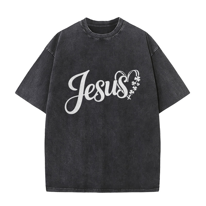 Christianartworkshop „Es ist niemals Glück, es ist immer Gott“ – Jesus Unisex-T-Shirt (vorgewaschen) - image 19