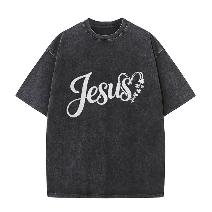 Christianartworkshop „Es ist niemals Glück, es ist immer Gott“ – Jesus Unisex-T-Shirt (vorgewaschen) - image 19