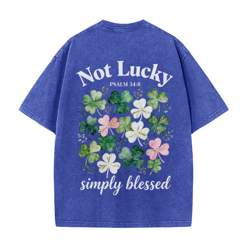 Christianartworkshop Nicht glücklich, einfach gesegnet Psalm 34:8 Unisex-T-Shirt (vorgewaschen) - Blau - 5XL - image 16