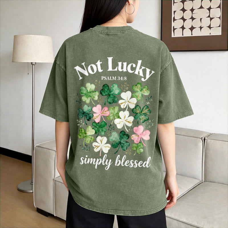 Christianartworkshop Nicht glücklich, einfach gesegnet Psalm 34:8 Unisex-T-Shirt (vorgewaschen) - image 4