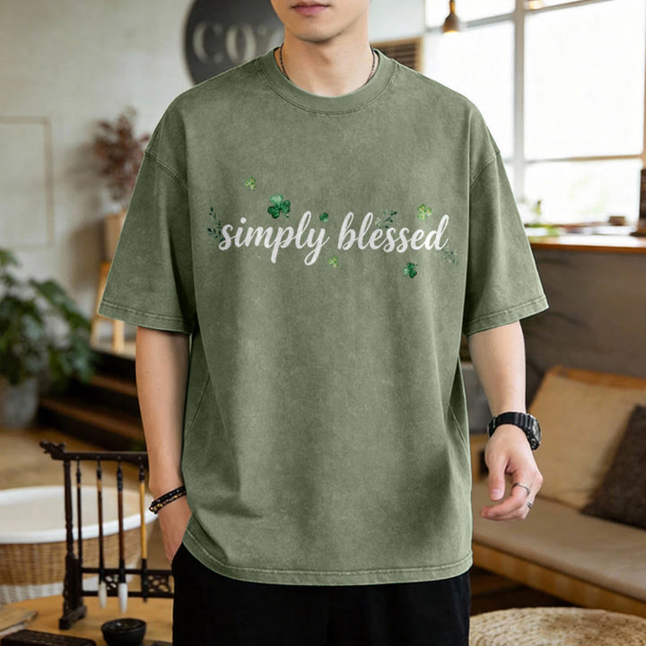 Christianartworkshop Nicht glücklich, einfach gesegnet Psalm 34:8 Unisex-T-Shirt (vorgewaschen) - image 3