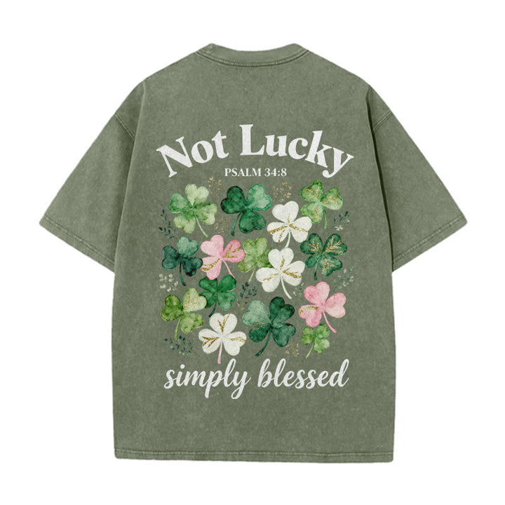 Christianartworkshop Nicht glücklich, einfach gesegnet Psalm 34:8 Unisex-T-Shirt (vorgewaschen) - Armeegrün - 5XL - image 0