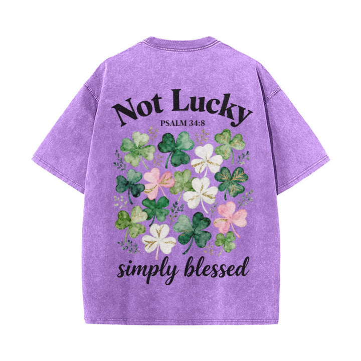 Christianartworkshop Nicht glücklich, einfach gesegnet Psalm 34:8 Unisex-T-Shirt (vorgewaschen) - Lila - 5XL - image 14