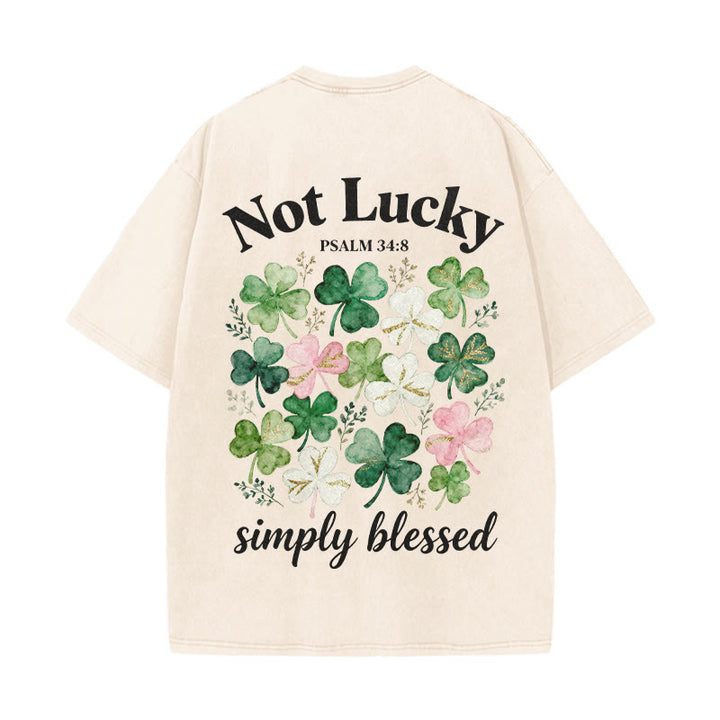 Christianartworkshop Nicht glücklich, einfach gesegnet Psalm 34:8 Unisex-T-Shirt (vorgewaschen) - Beige - 5XL - image 10