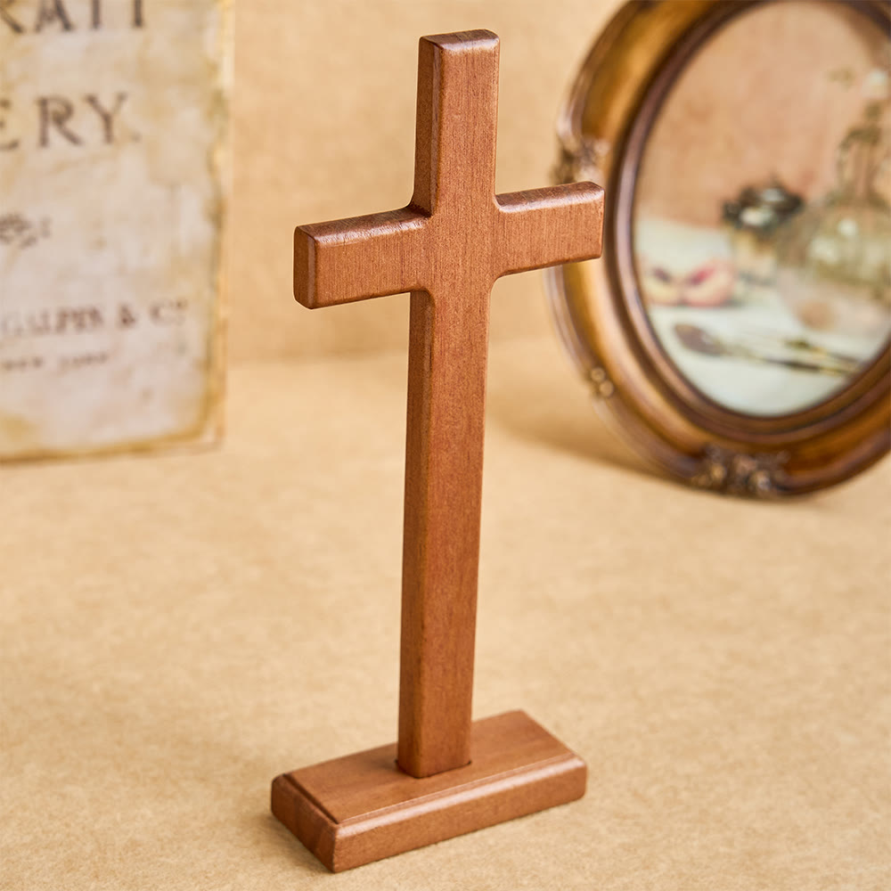 Christianartworkshop Stehendes Kreuz aus Massivholz als Tischdekoration: Verkörpere seine stille Stärke - image 3