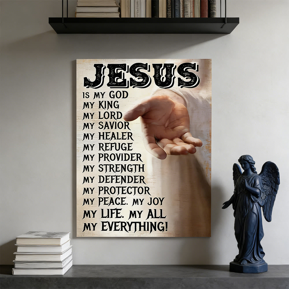 Christianartworkshop Wandbild „Ausgestreckte Hand Jesu“: Tägliche Erinnerung an seine Liebe und Fürsorge - 11,81''*15,75''0,71"/30*40*1,8cm - Gerahmtes Leinwandgemälde - image 0