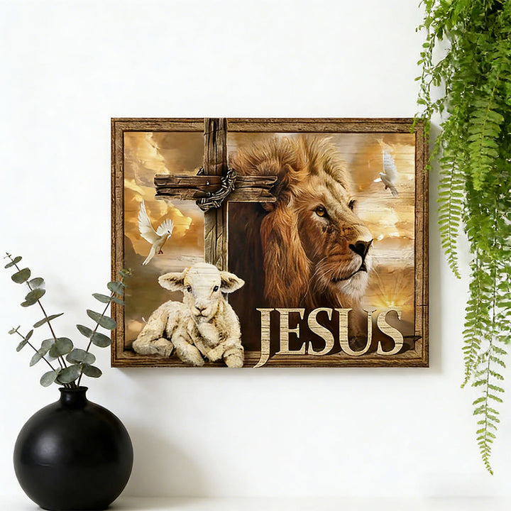 Christianartworkshop Wandbild „Löwe von Juda & Lamm Gottes“: Heilige Symbole der Stärke - image 2