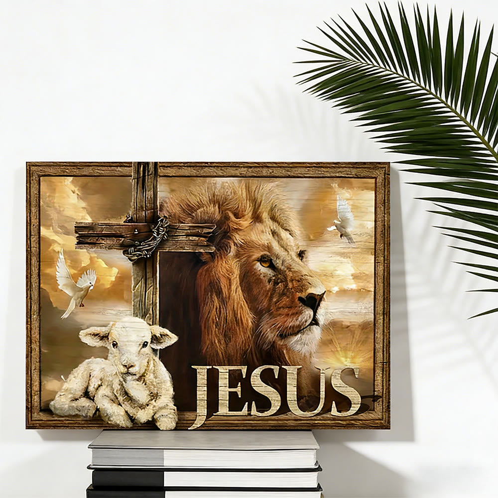 Christianartworkshop Wandbild „Löwe von Juda & Lamm Gottes“: Heilige Symbole der Stärke - image 3