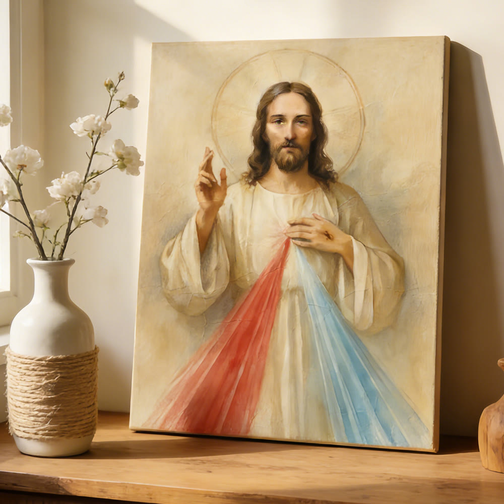 Christianartworkshop Wandbild „Göttliche Barmherzigkeit Jesu“: Strahlen des Mitgefühls und des Friedens für Ihr Zuhause - image 4