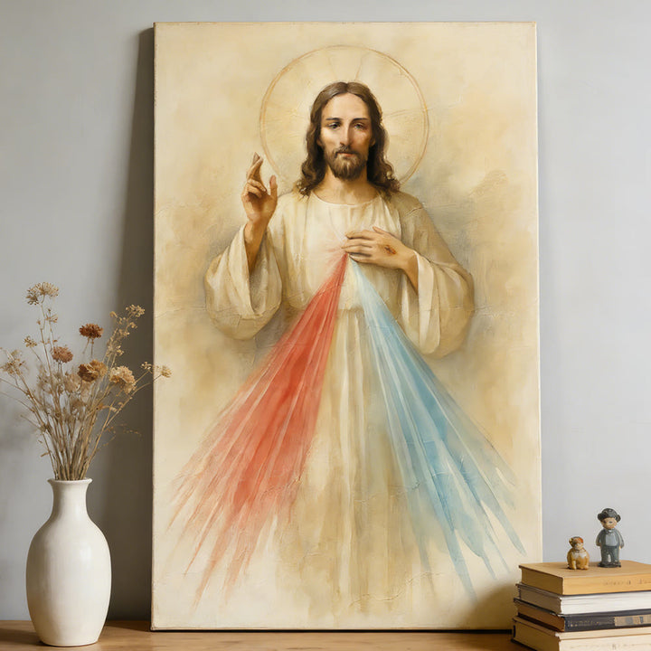 Christianartworkshop Wandbild „Göttliche Barmherzigkeit Jesu“: Strahlen des Mitgefühls und des Friedens für Ihr Zuhause - image 1