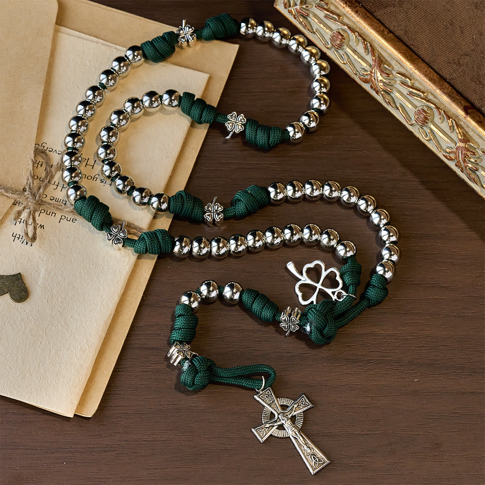 Christianartworkshop Vierblättriges Kleeblatt-Kreuz-Paracord-Rosenkranz: Verkörperung heiliger Stärke und Hingabe - image 4