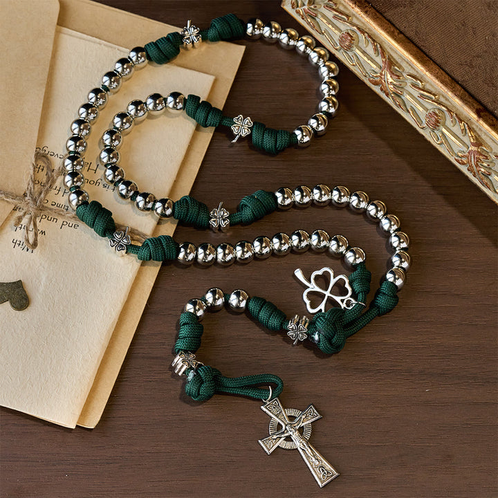 Christianartworkshop Vierblättriges Kleeblatt-Kreuz-Paracord-Rosenkranz: Verkörperung heiliger Stärke und Hingabe - image 4