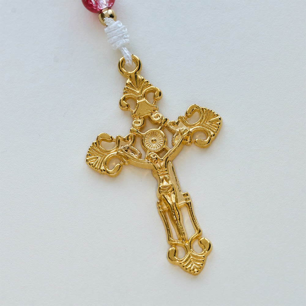 Christianartworkshop Rosenkranz mit roter Glasperle, Heiliger Geist, Taube, Unsere Liebe Frau: Verkörperung heiliger Liebe und lebendiger Hingabe - image 6