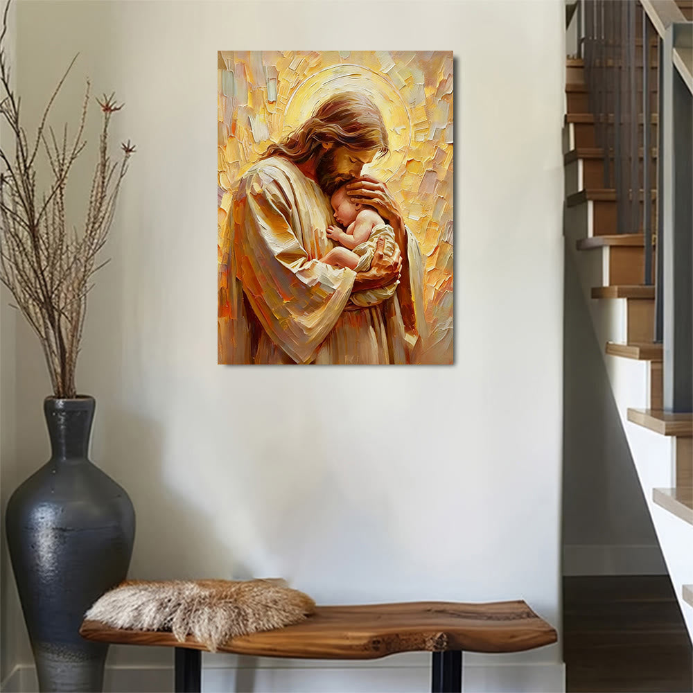 Christianartworkshop Wandbild „Jesus umarmen“: Ein liebevoller Begleiter für Ihr Zuhause - image 1
