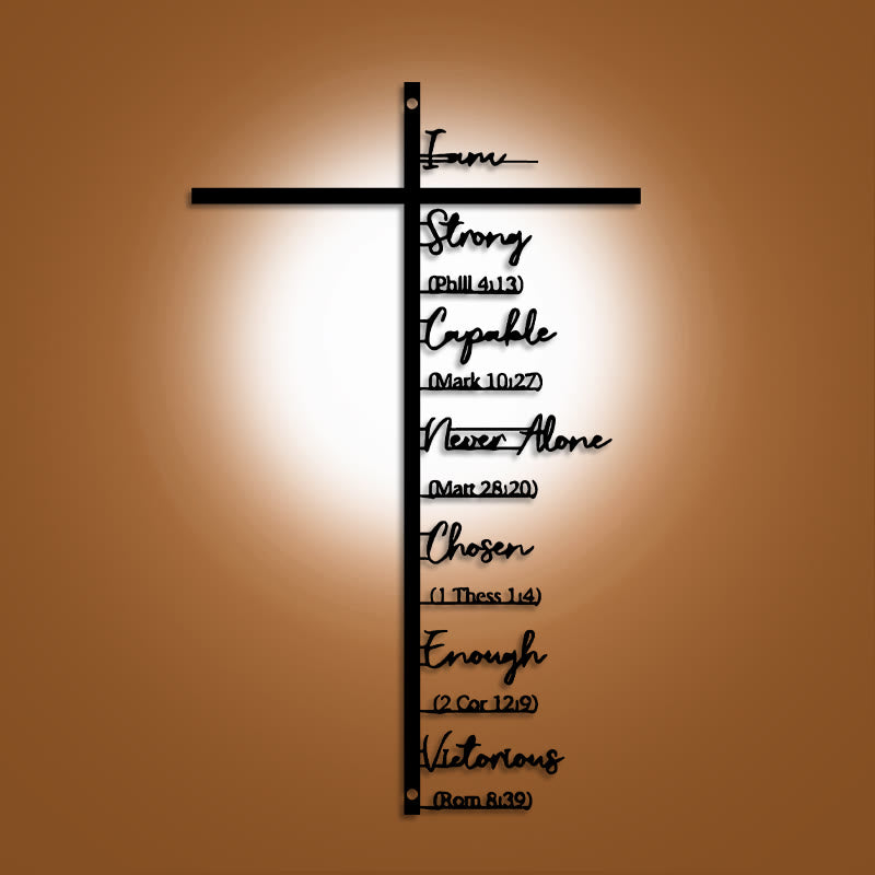 Christianartworkshop Wanddekoration aus Metall mit Bibelvers-Kreuz: Tägliche Glaubenserinnerung - image 0