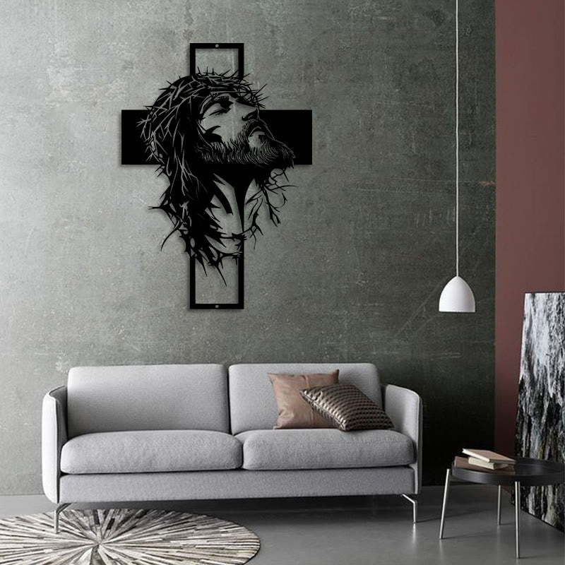 Christianartworkshop Dornenkrone Jesuskreuz Wanddeko aus Metall: Ausdruck tiefen Glaubens  - image 8