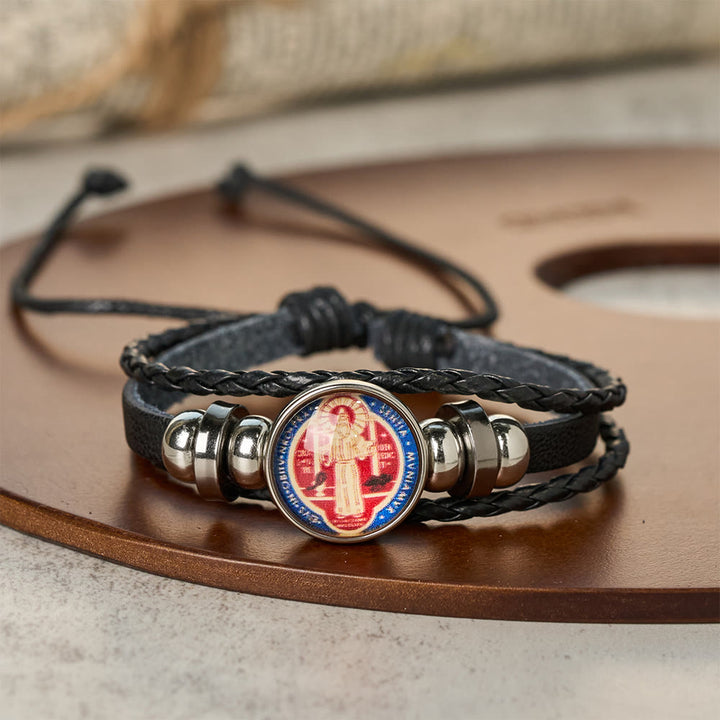 Christianartworkshop Mehrfarbiges, verstellbares St.-Benedikt-Armband: Ein Symbol gegen Negativität und Angst - E - image 6