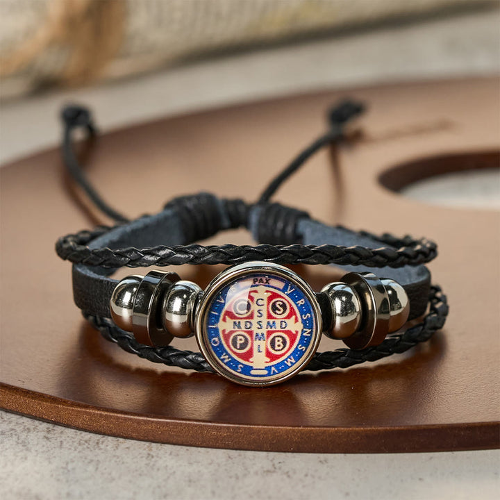 Christianartworkshop Mehrfarbiges, verstellbares St.-Benedikt-Armband: Ein Symbol gegen Negativität und Angst - A - image 2
