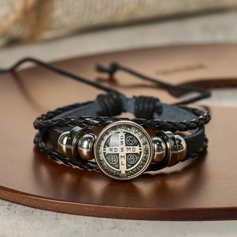Christianartworkshop Mehrfarbiges, verstellbares St.-Benedikt-Armband: Ein Symbol gegen Negativität und Angst - D - image 5