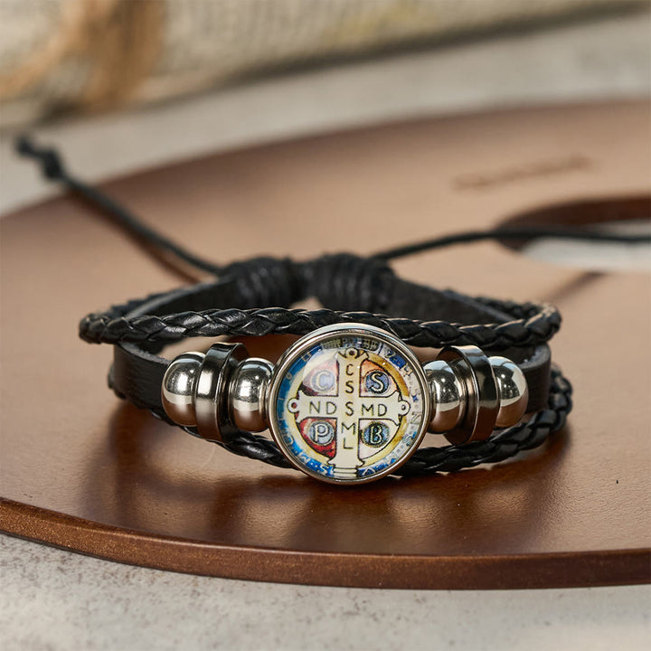 Christianartworkshop Mehrfarbiges, verstellbares St.-Benedikt-Armband: Ein Symbol gegen Negativität und Angst - B - image 3
