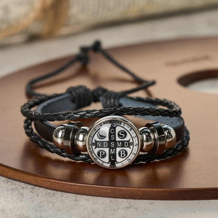Christianartworkshop Mehrfarbiges, verstellbares St.-Benedikt-Armband: Ein Symbol gegen Negativität und Angst - C - image 4