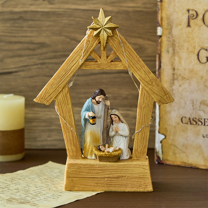 Christliche Kunstwerkstatt: Beleuchtete Krippenfigur: Heilige Geburt & Festliche Gnade - image 5