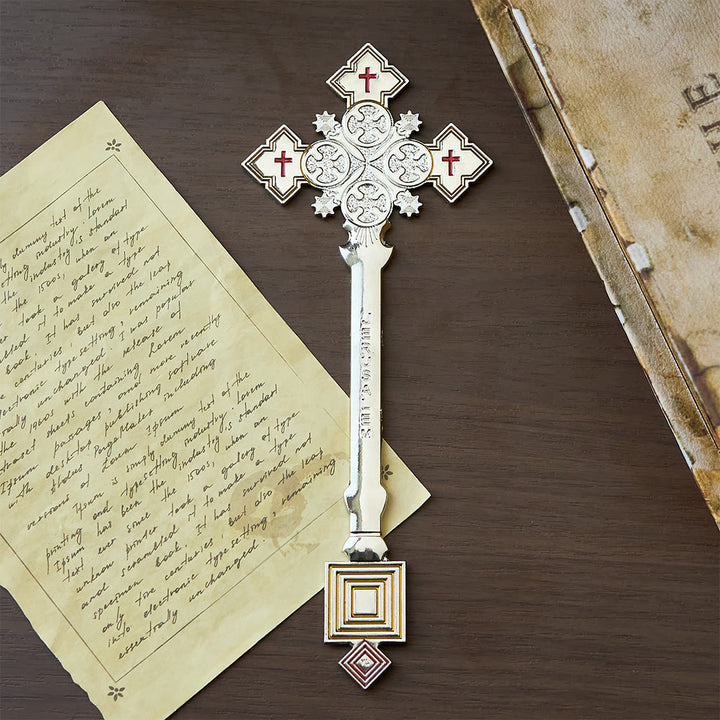 Christianartworkshop Klassisches Jerusalemkreuz in Form eines königlichen Segenshandkreuzes - image 4