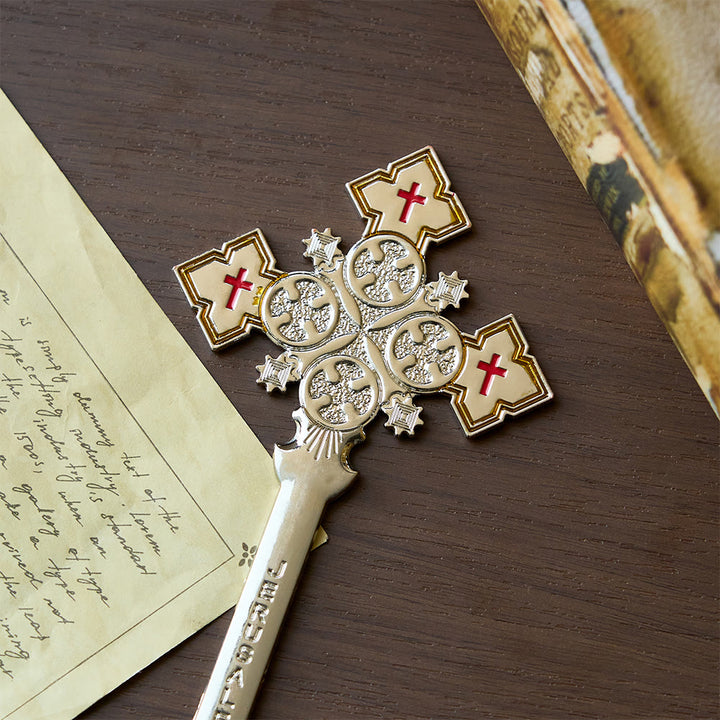 Christianartworkshop Klassisches Jerusalemkreuz in Form eines königlichen Segenshandkreuzes - image 2